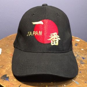 Japan black full 6 panel cap adjustable back strap hat